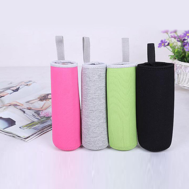 Double-layer thermos cup cover with nylon diving material thermal insulation