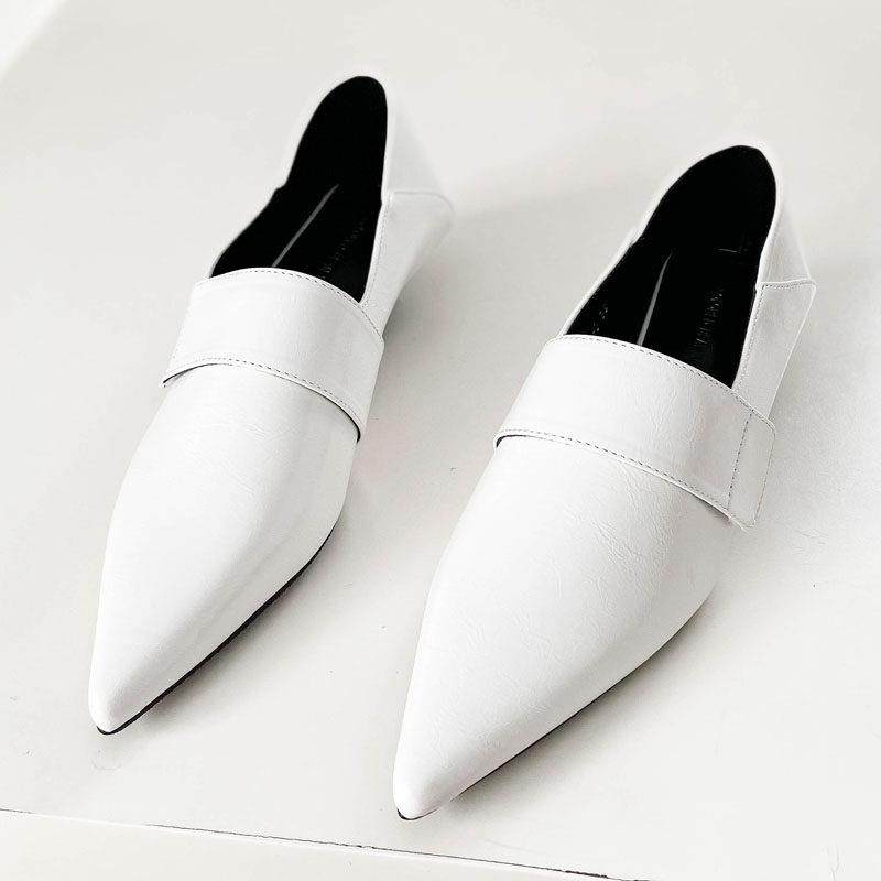 潮牌2025春秋新款单鞋女黑色深口低跟细跟软皮尖头懒人韩版奶奶鞋,淘宝优惠券,粉丝福利购,淘宝优惠卷