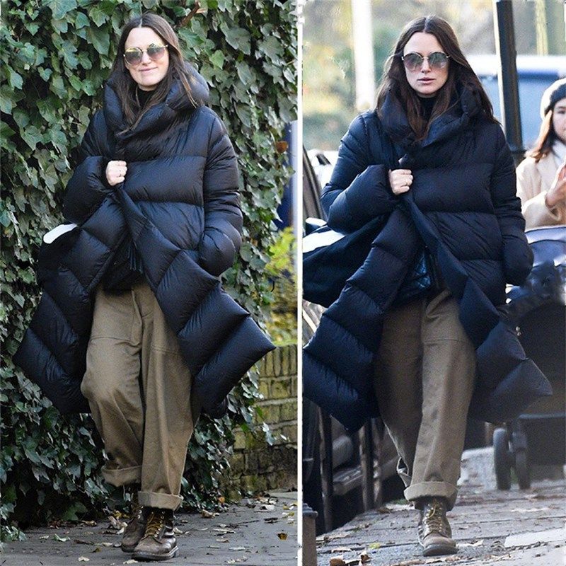 黄圣依李沁明星同款羽绒服女中长版过膝23冬季新加厚大尺码超轻外