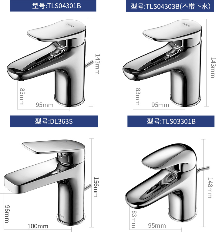 TOTO面盆龙头TLS04301B家用洗脸盆洗手盆冷热水单孔水龙头(05-)-图2