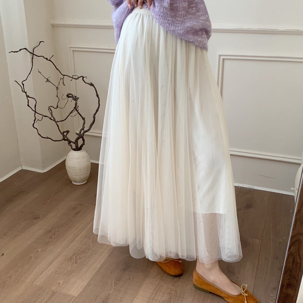 早春新款~韩系温柔风优雅仙女A字气质纱裙女纯色蕾丝高腰半身裙,淘宝优惠券,粉丝福利购,淘宝优惠卷