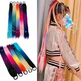 Длинные дреды, розовый хвостик