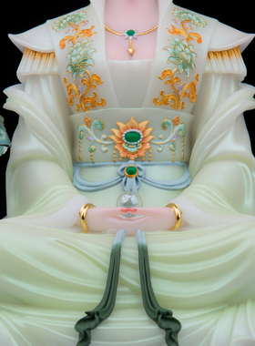 汉白玉招财中式客厅女娲娘娘