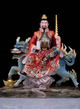 汉白玉九天应元雷声普化天尊神像