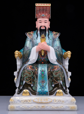 汉白玉玉皇大帝西王母供奉摆件