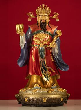 纯铜彩绘五路财神爷佛像摆件