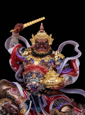 汉白玉黑虎武财神赵公明神像赵玄坛摆件中路财神赵元帅招财家用