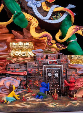 面然鬼王大士爷佛像普度公佛像寺院佛堂面燃鬼王居家供奉树脂摆件