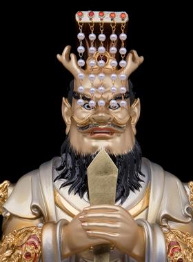 龙王神像16寸纯铜彩绘摆件