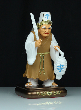 树脂孝子爷神像彩绘摆件