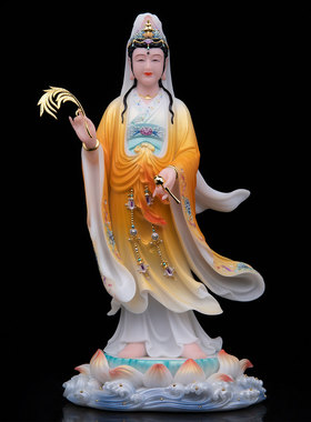 南海观世音菩萨中式佛堂摆件