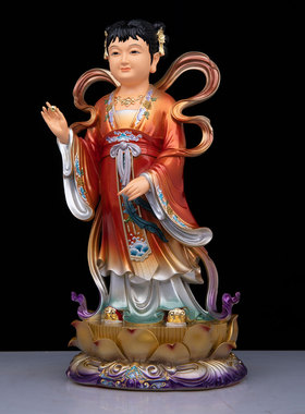 金童玉女神像观音菩萨护法摆件