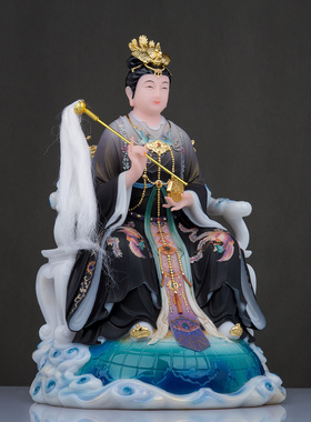 玉石粉中式客厅地母娘娘神像