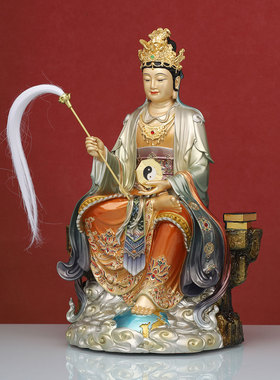 地母娘娘神像纯铜彩绘后土元君客厅供奉中式祝福摆件大地之母