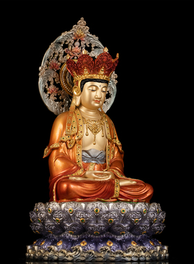 铜珐琅彩藏传佛像家用供奉摆件