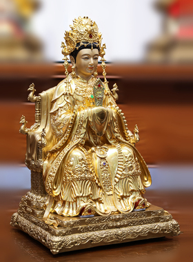 铜彩绘碧霞元君泰山娘娘神像