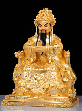 五台山广济龙王菩萨佛堂供奉铜像