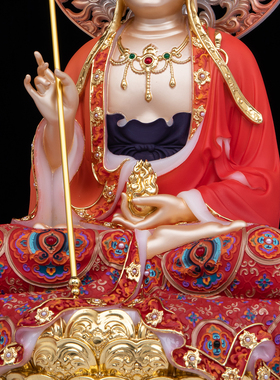 家用供奉娑婆三圣佛合成玉石摆件