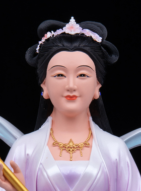 中式树脂七仙姑桃花供奉摆件