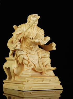 黄杨木雕玄天上帝真武祖师摆件