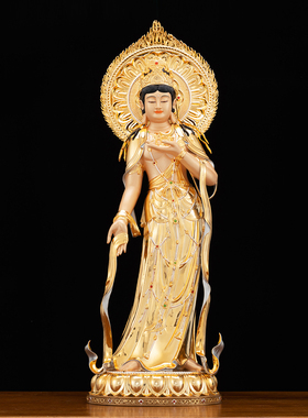 东方三圣摆件全铜家用供奉