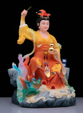 坐山九天玄女汉白玉神像家用供奉