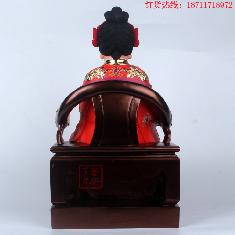 注生娘娘神像 送子娘娘临水夫人陈靖姑树脂彩金神像供奉人物摆件