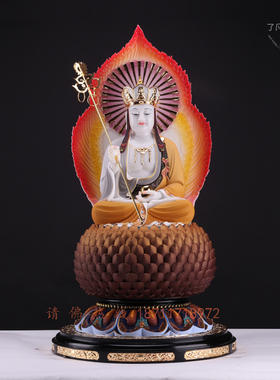 娑婆三圣金镶玉地藏王观音佛像