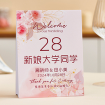 Pink Wedding Party Seat Card Wedding Personality Schka Wedding Party Desk Sign Wedding Desk Card Custom Desk Card Sign to Tica