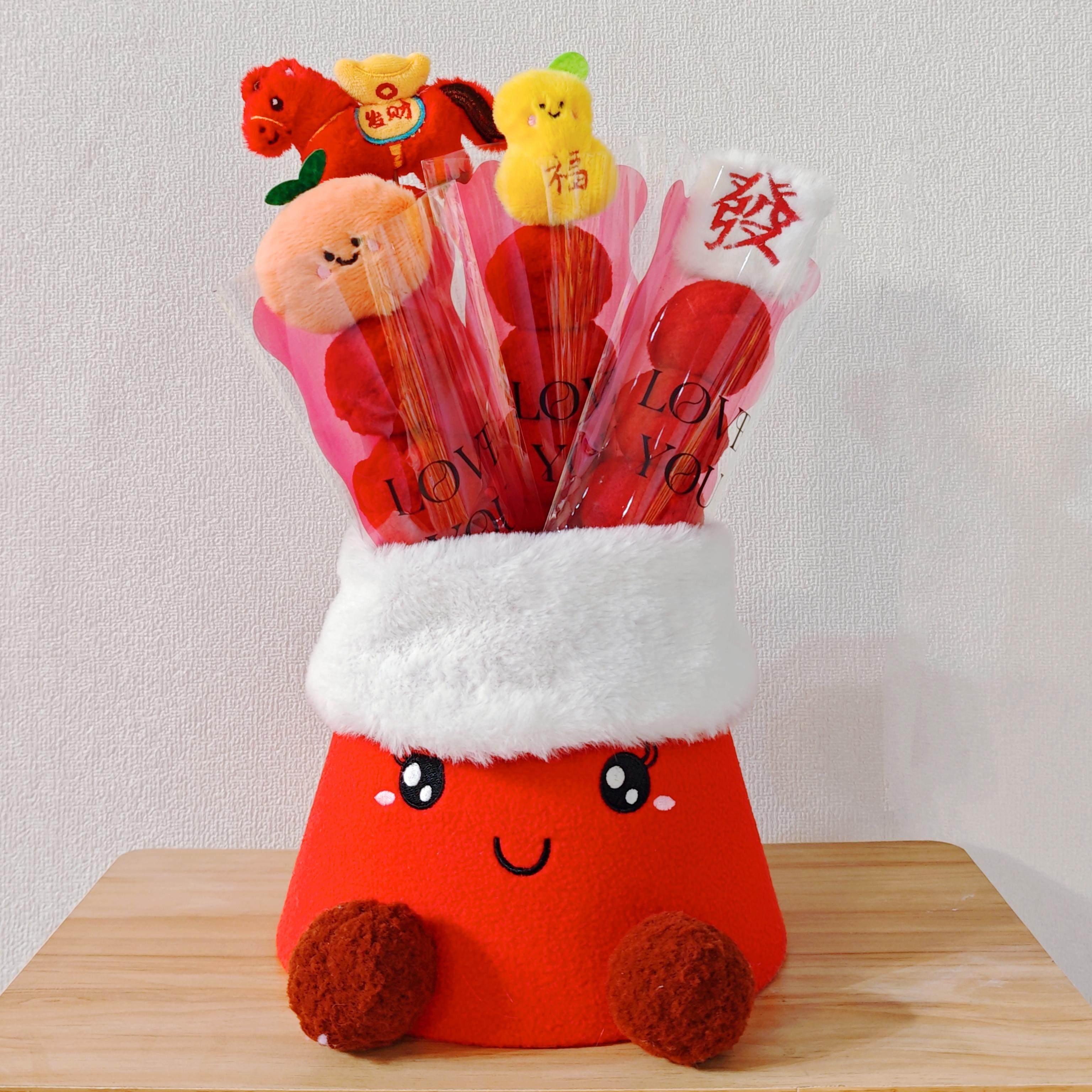 新年毛绒抱抱桶礼盒玩偶公仔收纳桶新春佳节桌面摆件,淘宝优惠券,粉丝福利购,淘宝优惠卷