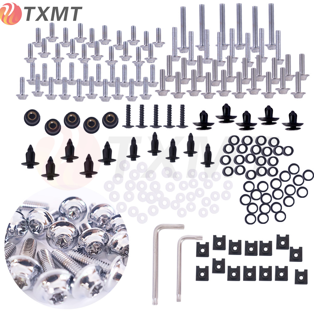 川崎 ZX-6R/ZX7R/ZX9R/ZX10R/ZX14R摩托改装不锈钢外壳板彩色螺丝 - 图0