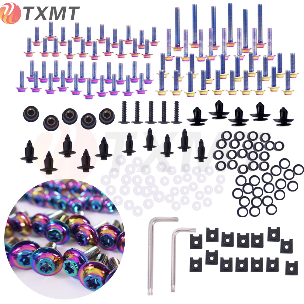 川崎 ZX-6R/ZX7R/ZX9R/ZX10R/ZX14R摩托改装不锈钢外壳板彩色螺丝 - 图1