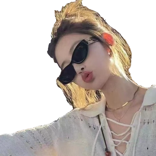 韩版高品质猫眼谬家字母墨镜辣妹欧美风高级感复古太阳镜百搭眼镜 - 图3