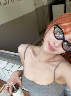 2024新款gm墨镜女款椭圆猫眼水银美式方大脸显瘦防紫外线太阳眼镜