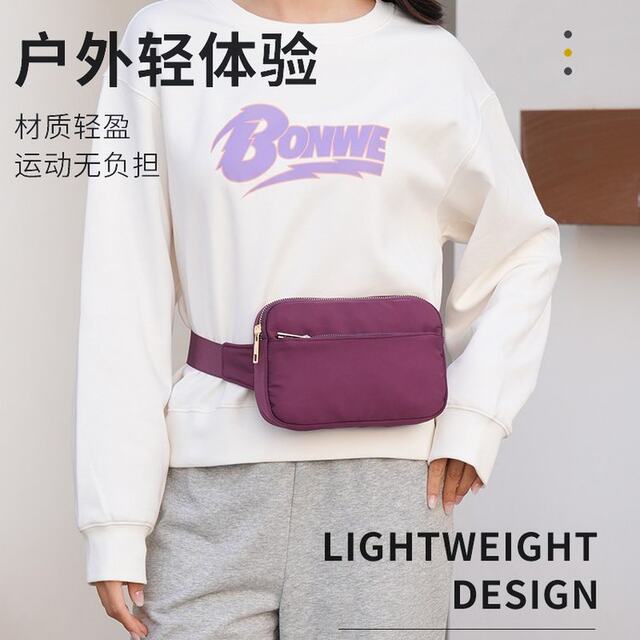 Korean style fashionable women's lightweight nylon cloth close-fitting waterproof waist bag mobile phone bag trendy brand small chest bag versatile and simple