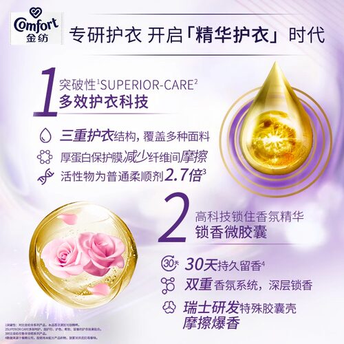 金纺高能护衣精华700g衣服浓缩护型柔顺剂液持久留香【洗衣搭档】 - 图2