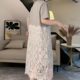 Style loose and versatile short-sleeved patchwork lace dress