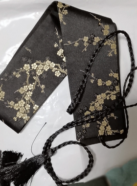 腰带一春浮梦织锦缎梅花刺绣复古