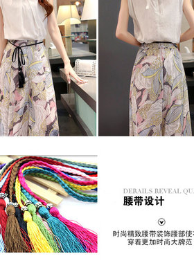编织古风汉服蝴蝶结发饰细腰带
