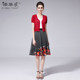 New printed elastic waist counter A-line midi skirt summer dress