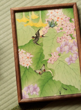 菩提本无树工笔手绘瓷板画