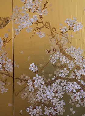 陈胜老师工笔画早樱初屏风
