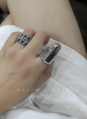 david925纯银火焰男款女款戒指