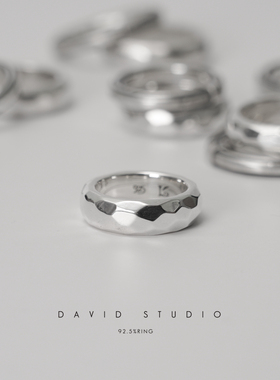 davidstudio原创925纹理肌戒指