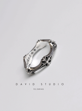 david罗心925纯银十字架窄款