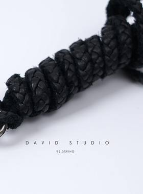 编织纯银吊坠皮绳项链情侣潮流