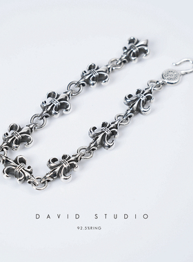 davidstudio925纯银船锚童军花