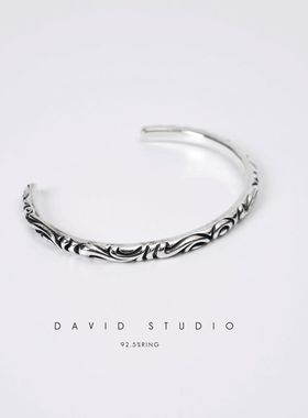 纯银开口权志龙手环男女同款