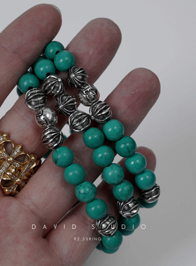 银饰david家天然原矿绿松