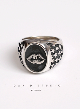 david全手工925纯银朋克情侣戒指